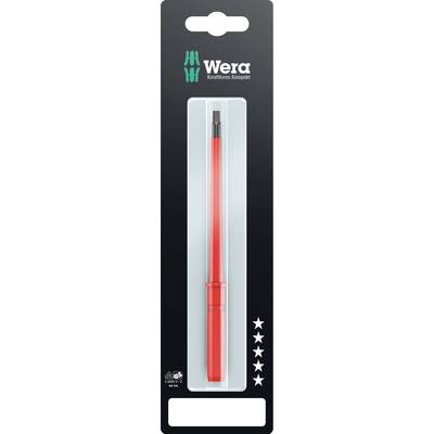 Outil de tournevis 'Wera' dans un emballage rouge avec le logo de la marque et cinq étoiles blanches sur le côté, exposé en magasin.