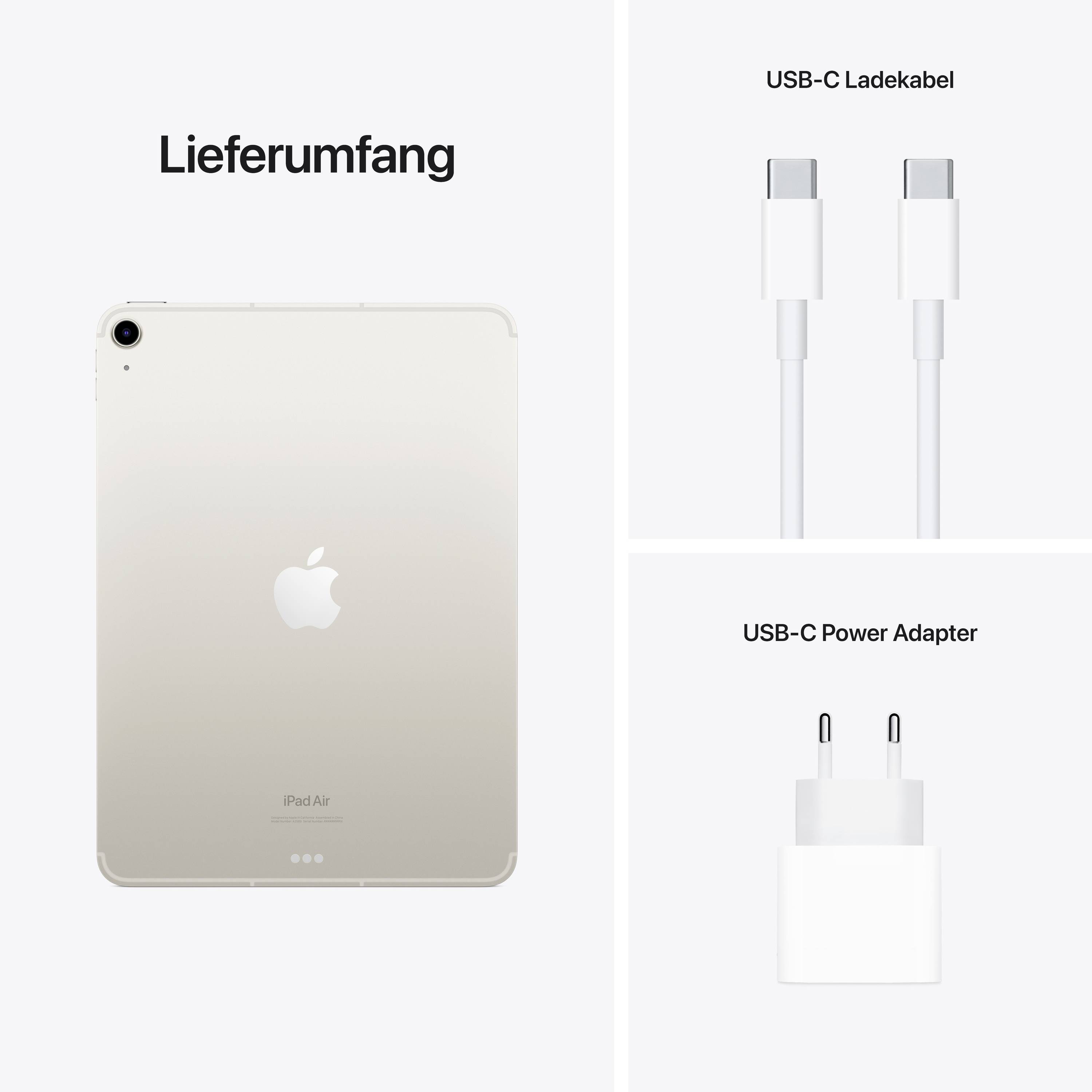 Apple iPad Air 10.9 (5e génération / 2022) WiFi + Cellular 256 GB lumière stellaire 27.7 cm (10.9 pouces) Apple M1 iPadO-4