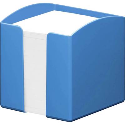 Un porte-revues rectangulaire en plastique bleu, ouvert sur l'avant, conçu pour ranger des documents ou des magazines.