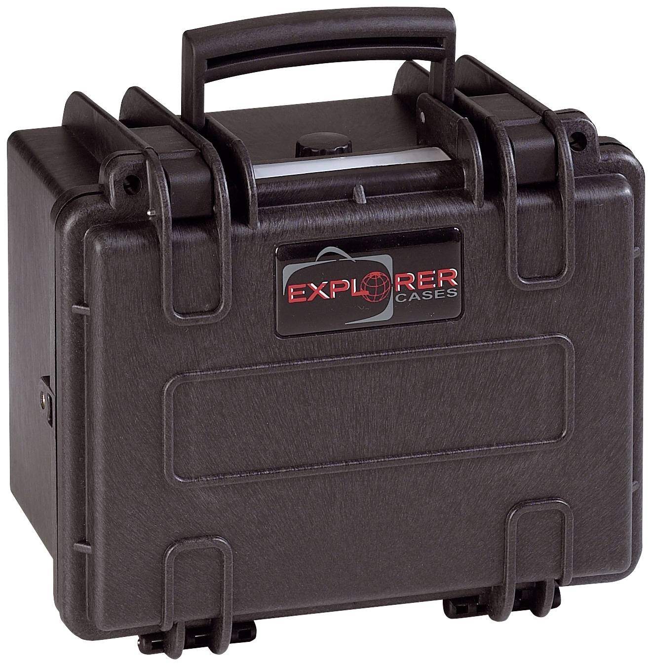 Valise de protection noire, robuste, avec deux fermetures et une poignée de transport, idéale pour le transport sécurisé d'équipements sensibles.