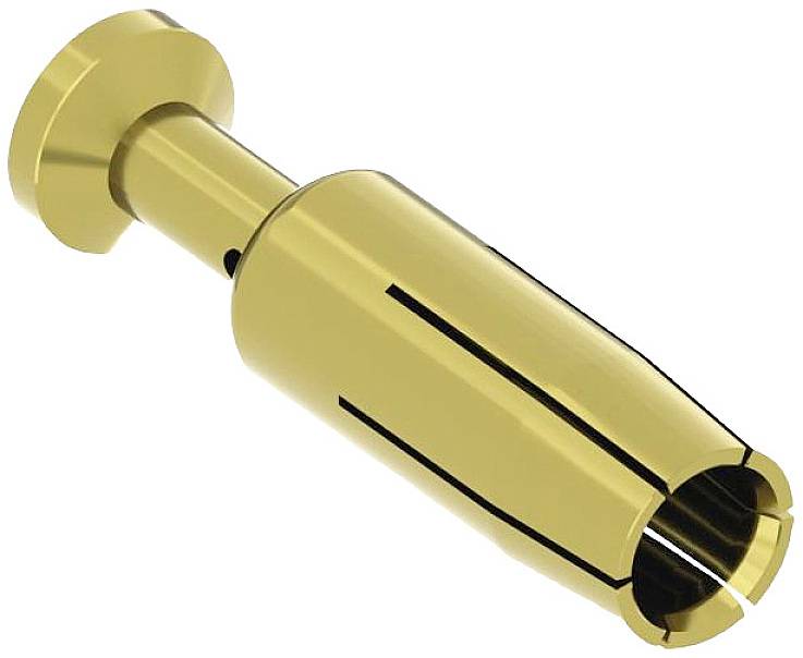 Pièce de machine cylindrique dorée avec une fente le long du corps du tube, utilisée dans des applications mécaniques.