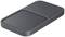 Surface de charge inductive noire, rectangulaire avec des coins arrondis, adaptée pour charger simultanément plusieurs appareils.