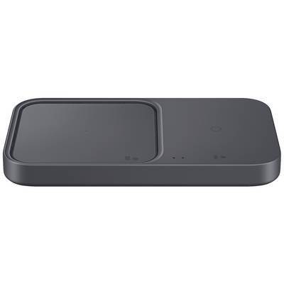 Un chargeur sans fil rectangulaire et plat doté de deux surfaces de charge, conçu pour charger simultanément plusieurs appareils.
