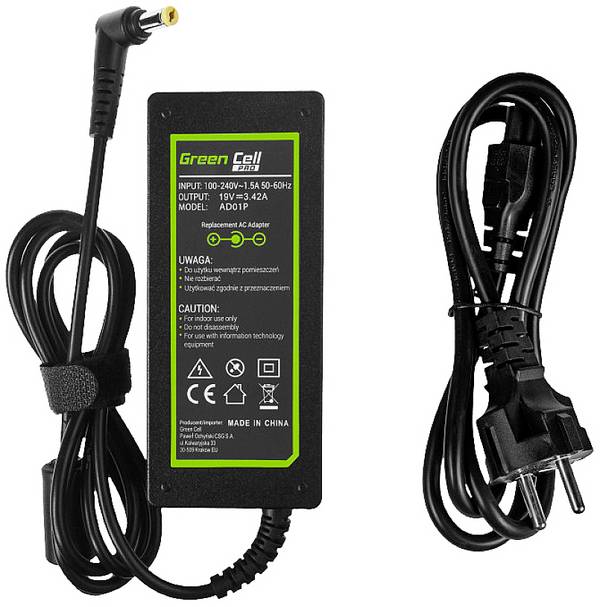 Green Cell AD01P Alimentation PC portable 65 W 19 V 3.42 A Adapté aux marques: Acer