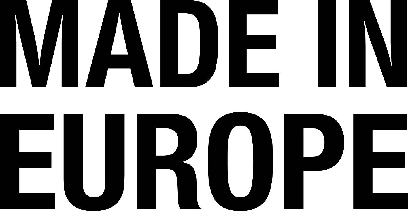 Le texte dans l'image se lit : 'FABRIQUÉ EN EUROPE'.