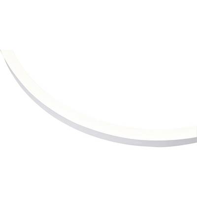 Un extrait d'un demi-cercle blanc sur un fond blanc, révélant un effet d'ombre sur le bord.