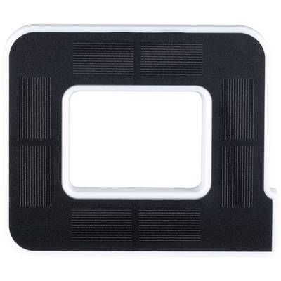 Un cadre photo rectangulaire noir avec des coins arrondis et une bordure intérieure blanche.
