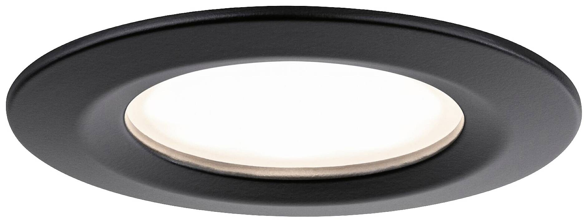 Luminaire encastré noir au design rond et à diffuseur blanc. Apparence moderne et épurée pour montage au plafond.