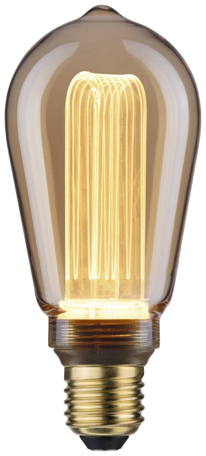Une ampoule vintage incandescente avec filament apparent, émettant une lumière chaleureuse. Idéale pour un éclairage décoratif.