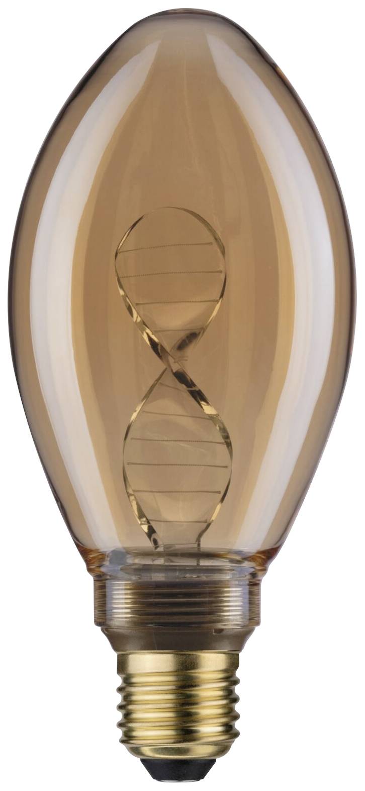 Une ampoule LED ambre en forme de bougie avec filament apparent ; produit une lumière chaude et chaleureuse.