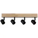 Paulmann Arvid 66773 Projecteur mural E27 noir, bois (clair)