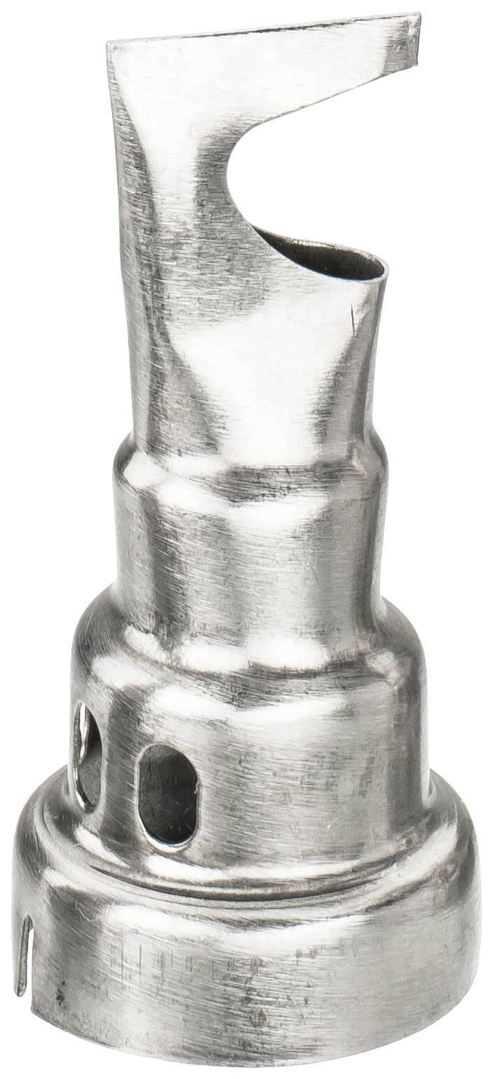 Un outil de mélange métallique avec une base arrondie et une extrémité supérieure pointue et incurvée, utilisé pour des applications industrielles.