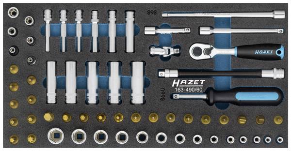 Hazet 163-490/60 Jeu de clés à douille  1/4" (6.3 mm)  163-490/60