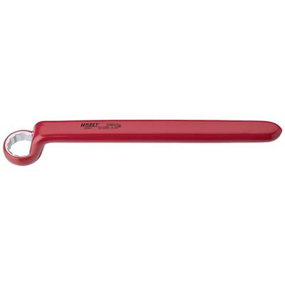 Clé à molette coudée rouge avec ouverture hexagonale, latérale, de marque 'Hazet', conçue pour des applications spéciales dans des zones difficiles d'accès.