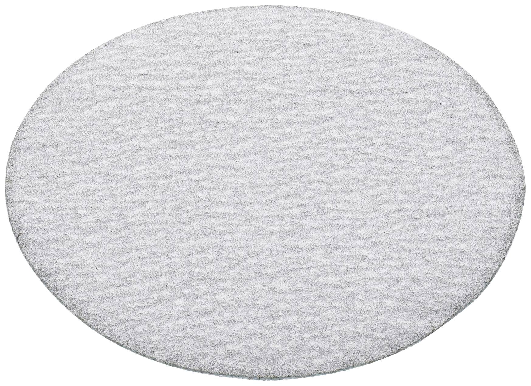 Un pad de polissage circulaire, plat et blanc, avec une surface texturée. Adapté pour les machines de nettoyage ou de polissage.