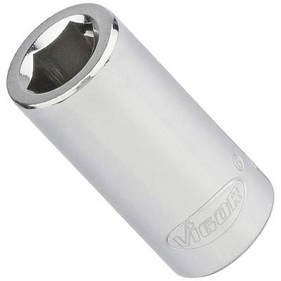 Écrou borgne en argent avec ouverture hexagonale, inscription 'VIGOR' visible. Conçu pour être utilisé avec des clés à cliquet ou des outils similaires.