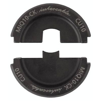 Pièce de raccordement Intercable MIQ10-CK CU10, composée de deux segments semi-circulaires de couleur gris foncé avec inscription.