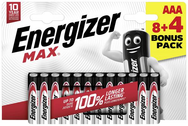 Pile LR3 (AAA) alcaline(s) Energizer Max 1.5 V 12 pc(s)