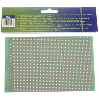 Carte de circuit imprimé à base de verre époxy FR-4, monocouche, épaisseur 1,6 mm, cuivre 1 oz, dimensions 100x160 mm. L'emballage indique les détails du matériau.