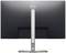 Vue arrière d'un moniteur noir avec un socle argenté, fabriqué par Dell. Le moniteur présente un design épuré et moderne.