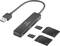 Un adaptateur USB de Renkforce avec quatre emplacements pour cartes mémoire, prenant en charge différents formats, y compris SD et microSD.