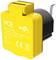 Chargeur jaune avec port USB, type U2 5050 de PCE, Entrée 240VAC, 50Hz, 0,15A, Sortie 5VDC, 2,1A, Symbole de certification CE.