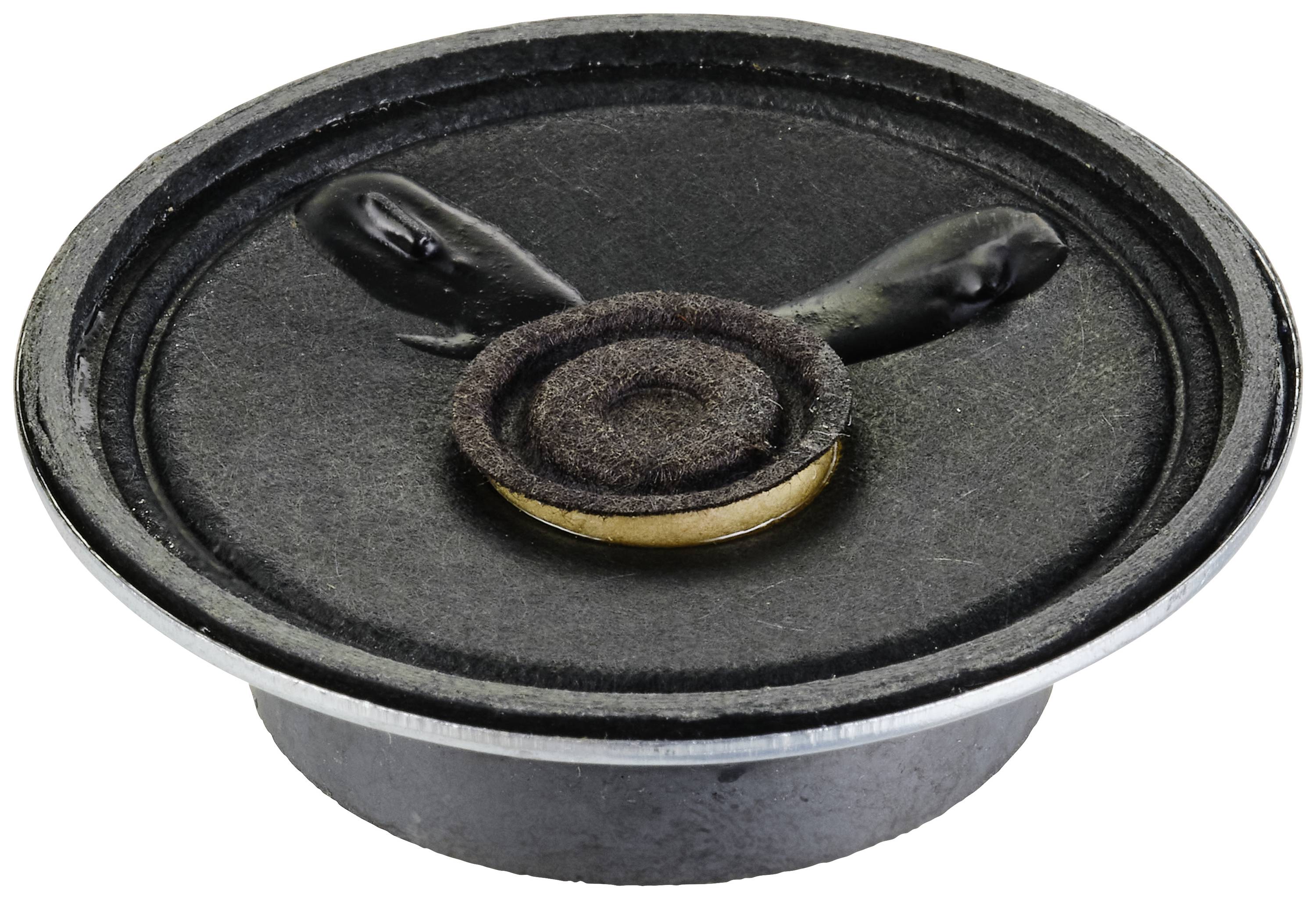 Haut-parleur rond avec membrane endommagée présentant deux fissures. Le cône central reste intact.