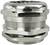 Presse-étoupe métallique en acier brillant, de forme cylindrique, pour passages de câbles dans des applications industrielles.