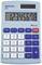 Un calculateur de poche pratique de couleur bleue avec un grand écran affiche la séquence de chiffres '12345678'. Touches de calcul et de fonctions.