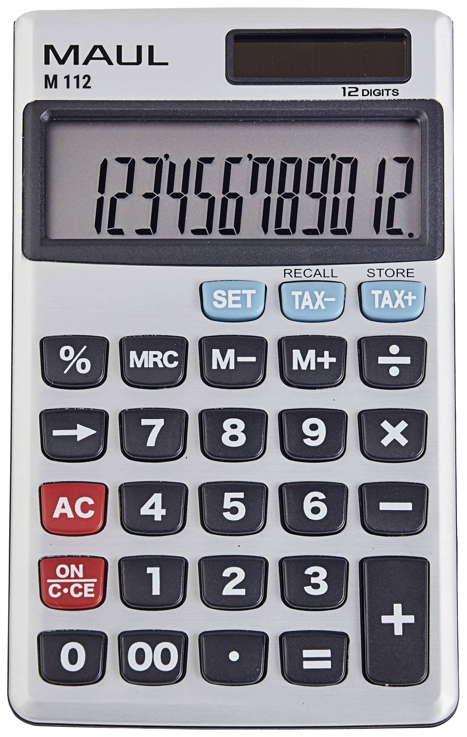 Maul M 12 Calculatrice de poche gris Ecran: 12 à pile(s), solaire