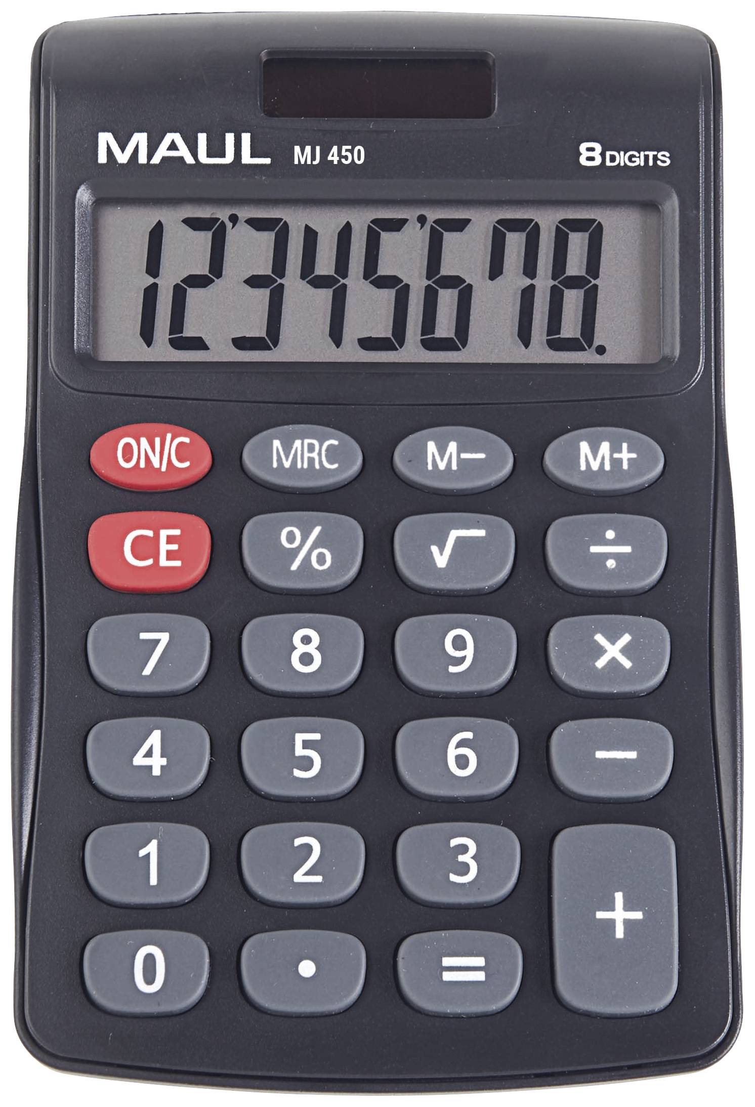 Maul MJ 450 Calculatrice de bureau noir Ecran: 8 à pile(s), solaire (l x H) 113 mm x 72 mm