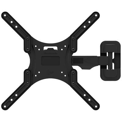 Support mural pour téléviseur avec un bras ajustable et quatre points de fixation visibles, probablement conçu pour un positionnement flexible sur le paroi.