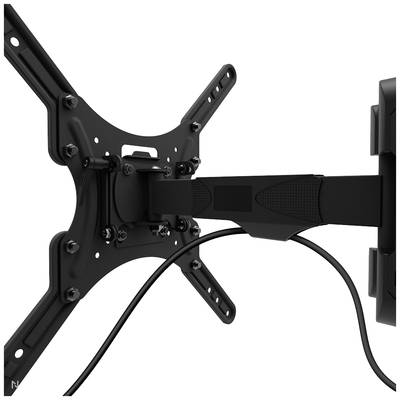 Support mural pour téléviseur avec bras articulé, fixé au mur. Adapté aux écrans plats, offrant plusieurs options de réglage.