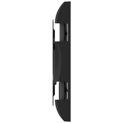 Appareil noir, plat et vertical aux bords arrondis. La vue latérale révèle un design élégant et moderne.