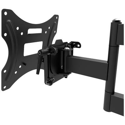 Support mural pour téléviseur en métal noir, orientable et inclinable, conçu pour fixer les écrans plats au mur.