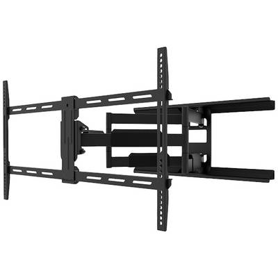 Support mural télévisé métallique avec bras articulés et plusieurs fentes de montage pour un positionnement flexible.
