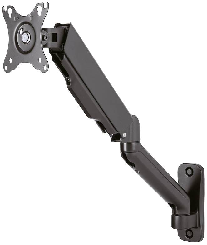 Support de moniteur en métal avec bras pivotant, fixé au mur. Adapté pour ajuster de manière flexible la position de l'écran.