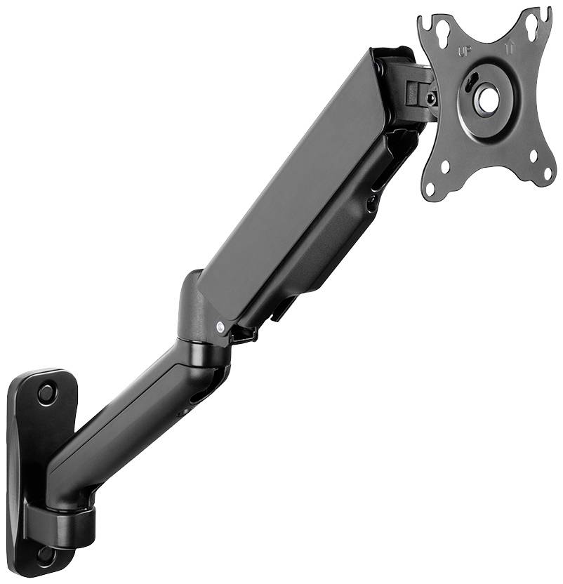Support de moniteur avec un bras ajustable pouvant être fixé au mur. Conçu pour le positionnement flexible d'un écran.