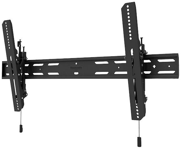 Support mural pour téléviseur, orientable et inclinable. Noir, avec plusieurs options de réglage et des trous de fixation pour plus de flexibilité.