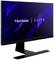 Un écran d'ordinateur ViewSonic de la série Elite avec un socle noir et un arrière-plan sombre avec des accents bleus.