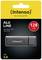 Emballage de clé USB 'Intenso ALU LINE' de 128 Go, USB 2.0. Clé USB noire mise en valeur, fond jaune avec logo.