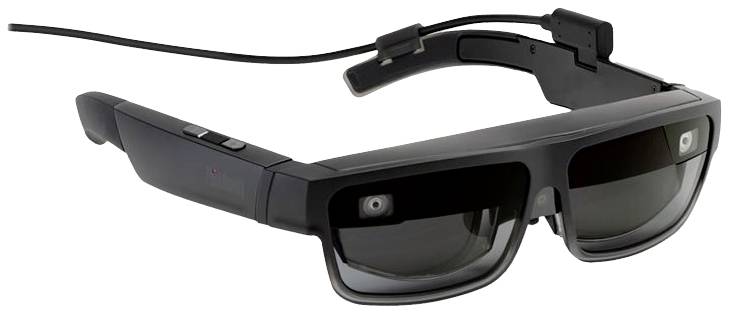 Un casque de réalité virtuelle noir avec des caméras intégrées et des verres teintés, adapté pour des expériences numériques immersives.