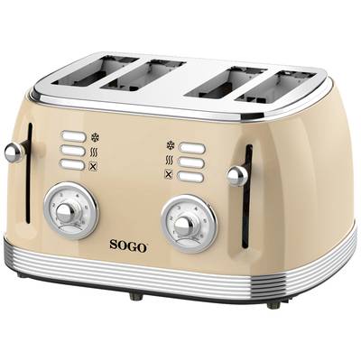 SOGO Human Technology Grill-pain 4 tranches voyant lumineux, fonction toast  beige, métallique – Conrad Electronic Suisse
