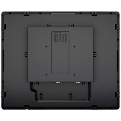 Dos d'un écran plat avec un support de montage et l'inscription 'elo' au centre.