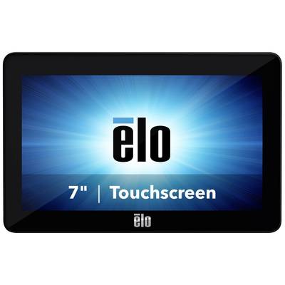 Écran tactile de 7 pouces, affichant le logo 'elo' sur un fond bleu.