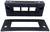 Un support rectangulaire noir en plastique avec trois compartiments transparents et un couvercle amovible, probablement destiné à la sécurisation.