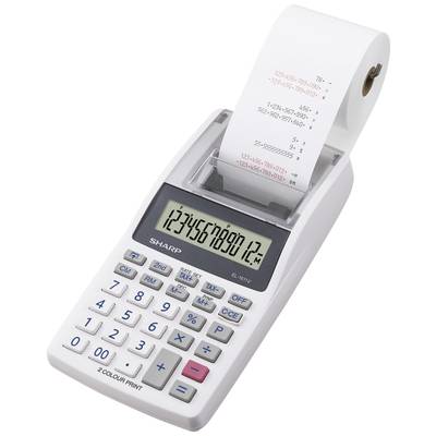 Sharp EL-1611 V Calculatrice imprimante blanc Ecran: 12 à pile(s), sur secteur (l x H x P) 99 x 42 x 191 mm