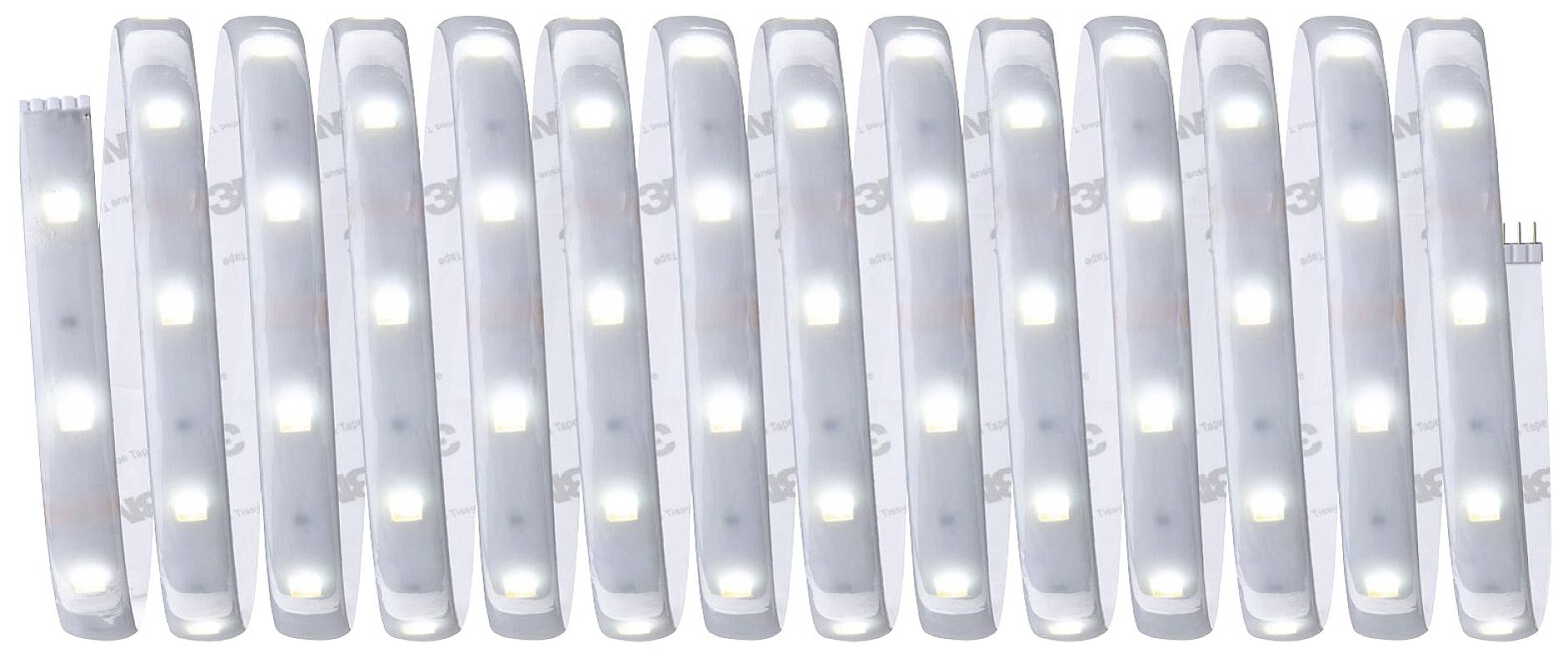 Une rangée de bandes LED disposées uniformément côte à côte.