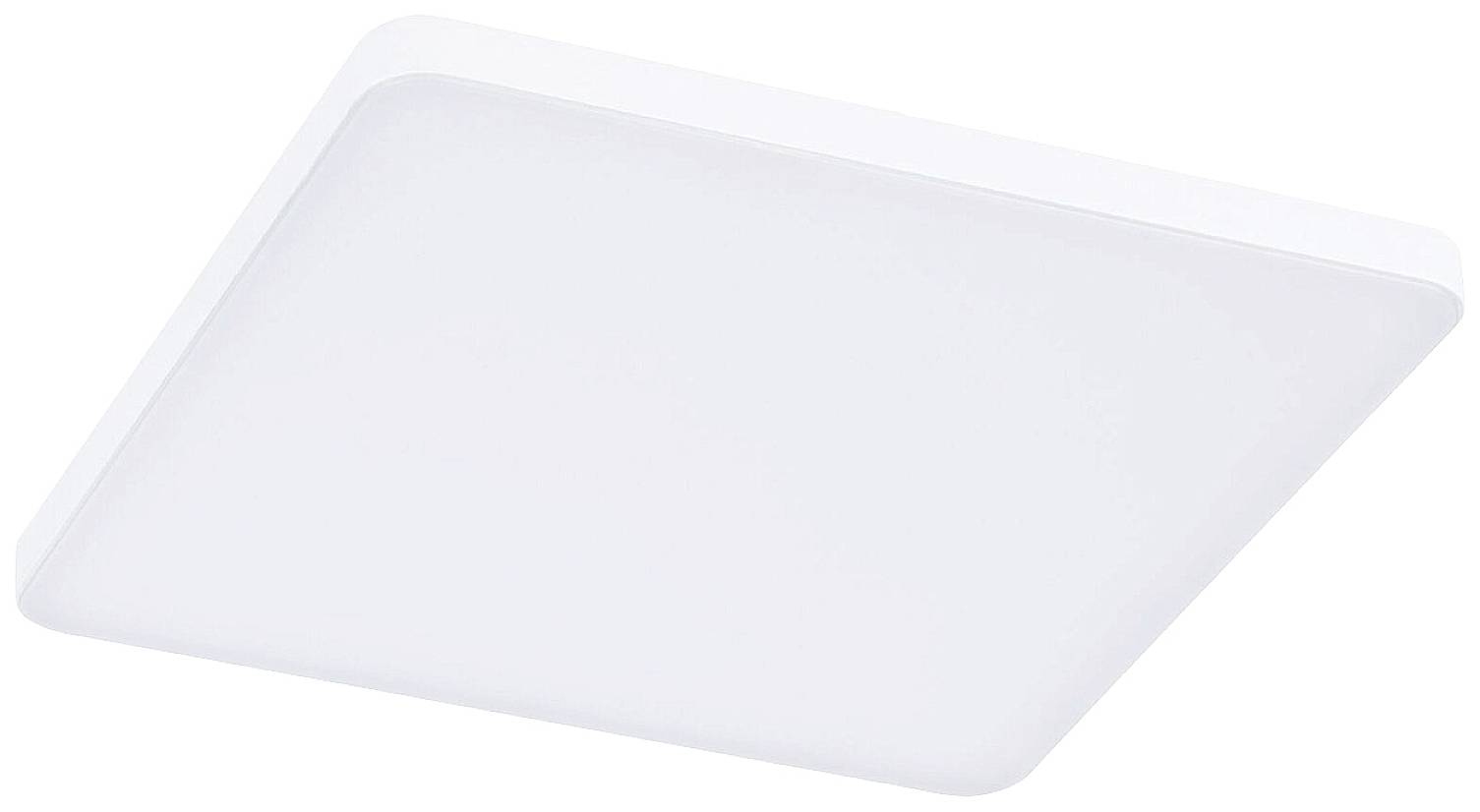 Plafonnier LED carré et plat en blanc.