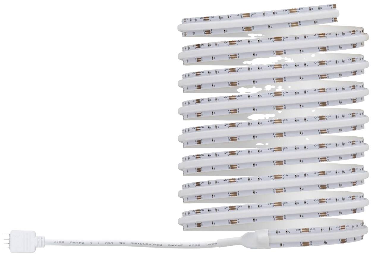 Bande lumineuse LED déroulée avec un câble de connexion. Idéal pour diverses applications d'éclairage.